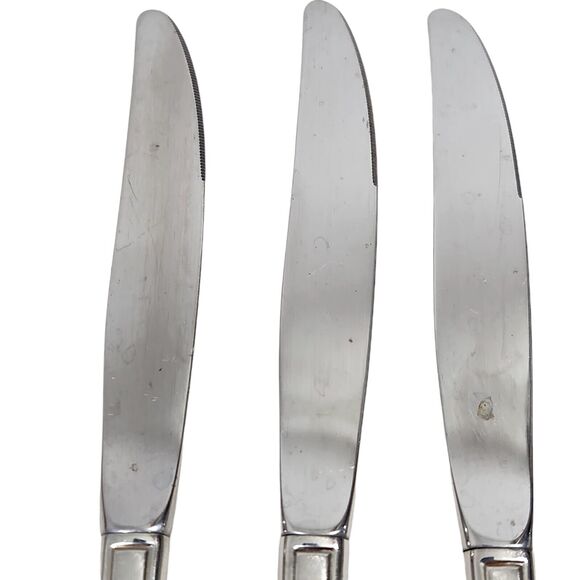 WM A ROGER' ONEIDA Ltd. SUMMER MIST AUTUMN GLOW DELUXE STAINLESS KNIVES SET OF 7 - Picture 3 of 4
